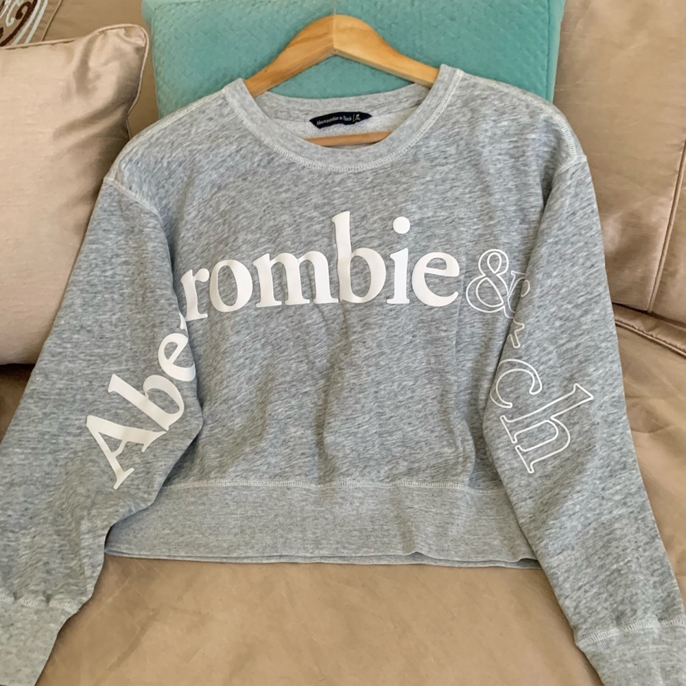 Abercrombie & Fitch Heather Gray Logo Sweatshirt